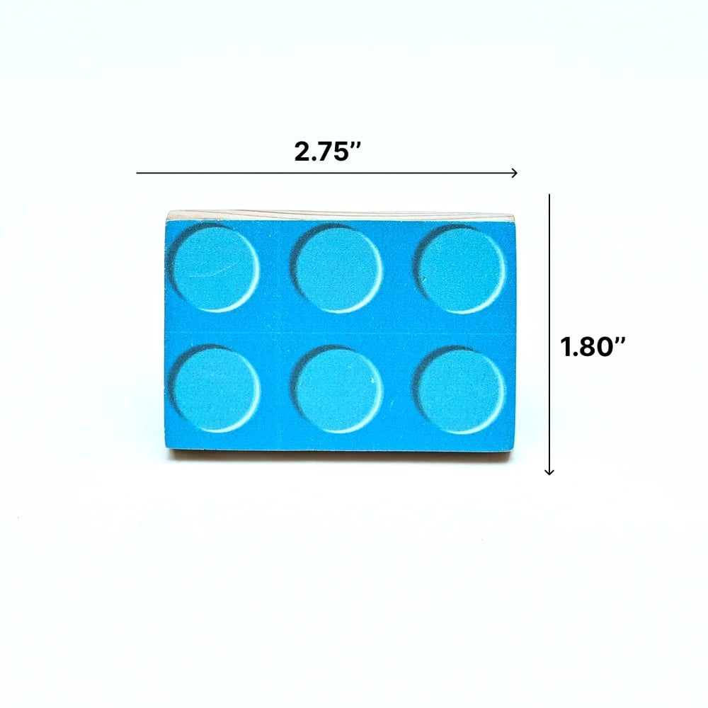 Handmade Pine Wood Blue LEGO-Inspired Knob for Kids